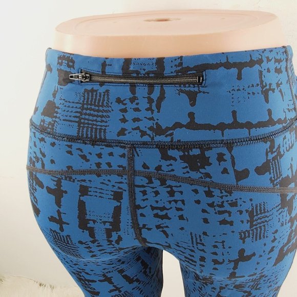 CAbi 963 Women's Blue Black Skinny Cool Down Pull On Yoga Tech Leggings Size L - Picture 5 of 6